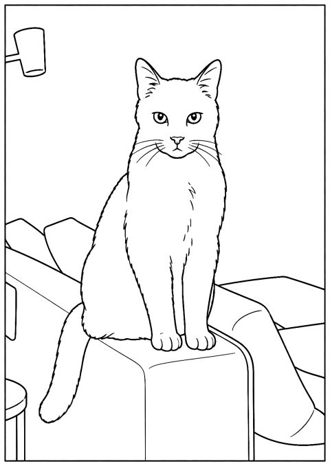 Deine Katze – Malvorlage aus einem Foto